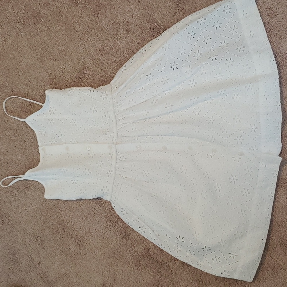 Ralph Lauren girls 10 white patterned dress